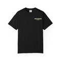 Black Westward Golf t-shirt with cream western chest logo, vintage inspired men’s golf apparel, casual black cotton golf lifestyle tee.